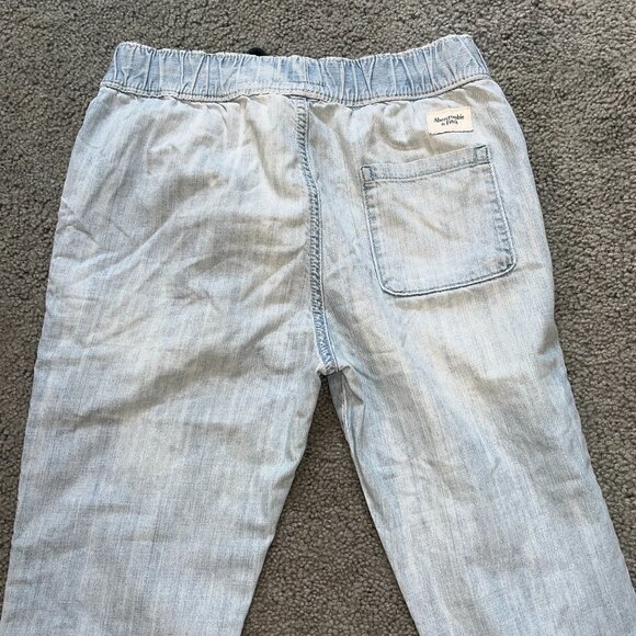 Y2K A&F ABERCROMBIE & FITCH 100% COTTON DENIM DRAWSTRING JOGGERS - EUC - MEDIUM - Picture 6 of 10